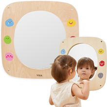 Puidust emotsioonitahvel peegliga Viga Toys