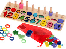 Puidust arendav mänguasi Ikonk Nauk Montessori 3in1 13x36cm