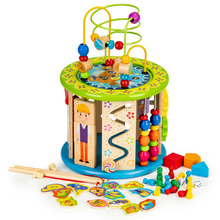 Puidust arendav mängukuubik Ecotoys Educational Cube, 33.5 cm, mitmevärviline