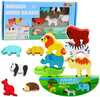 Puidust Montessori tasakaalumäng Lean Toys Balanced Animals 13-osaline
