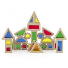 Puidust värvilised klotsid Viga 44563, 24-osaline komplekt