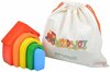 Arendav mänguasi Wood&Joy Stacking Toy Rainbow House, 12 cm, mitmevärviline, 5 tk