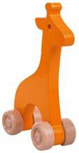 Lükatav mänguasi Wood&Joy Mini Animals Giraffe, 15 cm, oranž