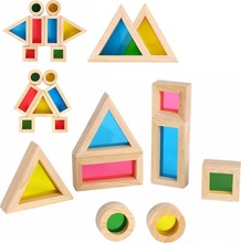 Puidust peegelklotsid Tooky Toy, 8 tk, FSC