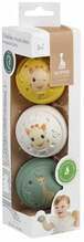 Kuulmismängupallide komplekt Vulli Sophie la girafe 010504, roheline, valge, kollane, 3 tk