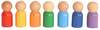 Arendav mänguasi Wood&Joy Waldorf Rainbow Peg Dolls 6 cm, 7 tk, mitmevärviline