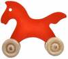 Lükatav mänguasi Wood&Joy Mini Animals Horse, 10 cm, punane