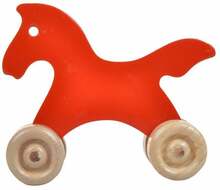 Lükatav mänguasi Wood&Joy Mini Animals Horse, 10 cm, punane