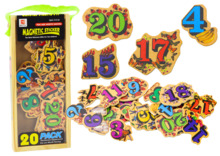 Puidust magnetnumbrite komplekt Lean Toys, 20 tk