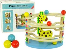 Puidust mänguasi lastele Lean Toys kaelkirjaku pallid