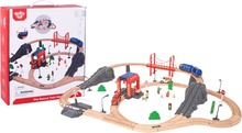 Puidust rada Tooky Toys kiirabiautoga, 70 tk