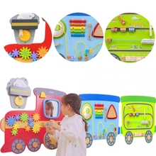 Puidust sensoorne-manipulatiivne tahvel Viga EDU Train 190 cm