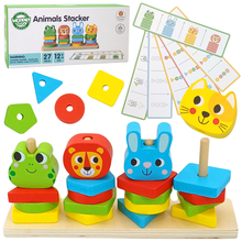 Montessori pusle Woopie Green püramiidi loomad 27 tk