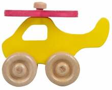 Lükatav mänguasi Wood&Joy Mini Helicopter, kollane