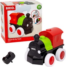 Mängu auruvedur Brio Steam & Go Train 30411, must/punane/roheline