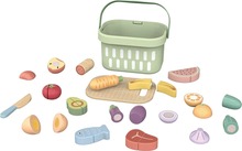 Puidust mänguasi Tooky Toys toidukomplekt, köögiviljad ja puuviljad
