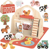 Puidust kokkupandav talu TOOKY TOY loomadega