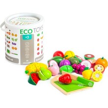 Puidust lõigatavate puuviljade komplekt EcoToys 20 osa (kood 313)