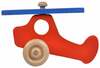 Lükatav mänguasi Wood&Joy Mini Airplane, 9 cm, sinine/punane