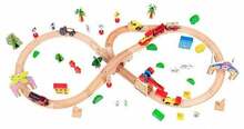 Puidust rongiraja komplekt Ecotoys, 78 osa