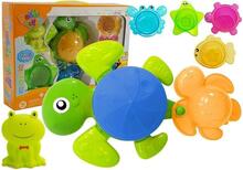 Plastikust vannimänguasjade komplekt kilpkonna ja mereloomadega Lean Toys, erinevad värvid