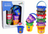 Vannimänguasjade komplekt ämbrite ja loomakestega Lean Toys LEANToys, 6 tk, erinevad värvid
