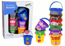 Vannimänguasjade komplekt ämbrite ja loomakestega Lean Toys LEANToys, 6 tk, erinevad värvid
