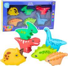 Kummist vannidinosaurused Lean Toys, 6-osaline komplekt lastele