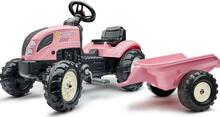 Pedaaltraktor Falk Country Star 2056L, roosa, haagise ja helisignaaliga