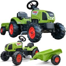 Pedaaltraktor haagisega Falk Claas Arion 410, roheline