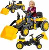 Pedaaltraktor laaduriga Pilsan, kollane