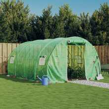 vidaXL kasvuhoone terasraamiga, roheline, 4x3x2m, 12m2