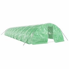 vidaXL kasvuhoone terasraamiga, 18x5x2,3m, 90m2, roheline