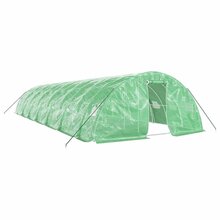 vidaXL kasvuhoone terasraamiga, 14x5x2,3m, 70m2, roheline