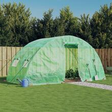 vidaXL kasvuhoone terasraamiga, 5x2x2,3m, 10m2, roheline