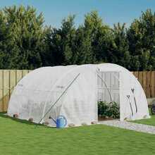 Kasvuhoone vidaXL terasraamiga, 4x4x2m, 16m2, valge