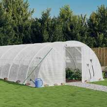 Kasvuhoone vidaXL terasraamiga, 14x4x2m, 56m2, valge