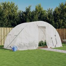 vidaXL kasvuhoone terasraamiga, 5x2x2,3m, 10m2, valge
