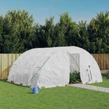 Kasvuhoone terasraamiga, 5x4x2,3m, 20m2, valge, vidaXL