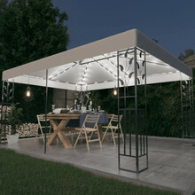 Paviljon LED-tuledega, 3 x 4 m, valge