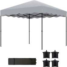 Paviljon Outsunny, 3 x 3 m, veekindel, stabiilne, talvekindel, kokkupandav, helehall