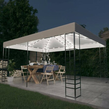 Paviljon LED-tuledega, 4 x 3 x 2,7 m, valge
