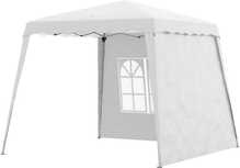 Paviljon Outsunny, 2,4 x 2,4 m, külgseintega, valge