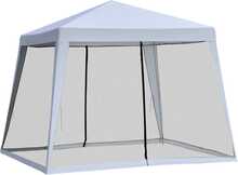 Aiapaviljon Outsunny, 3x3 m, hall, sääsevõrguga