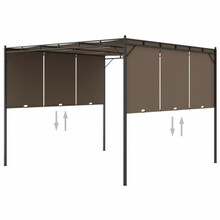 Aiapaviljon külgkardinaga, 3 x 3 x 2,25 m, taupe