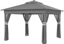 Kokkupandav paviljon Outsunny 3x3 m, LED, 4 kardinaga, tumehall