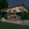 Paviljon topeltkatuse ja LED-tuledega, 3 x 4 m, taupe
