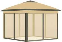 Paviljon Outsunny, 3,3 x 3,3 m, beež