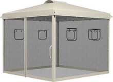 Paviljon Outsunny, kokkupandav, 3 x 3 m, beež