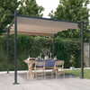 Paviljon eemaldatava katusega, 3 x 3 m, pruunikashall